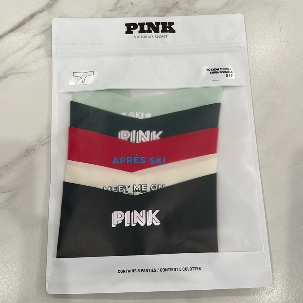 PINK 5 no show thong set size S - Picture 1 of 3